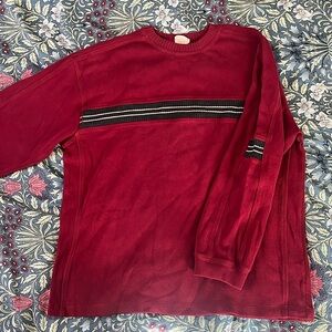 Vintage Red Sporty Striped Crewneck